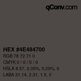 Color code: HEX #4E484700 | qconv.com