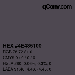 Código de color: HEX #4E485100 | qconv.com