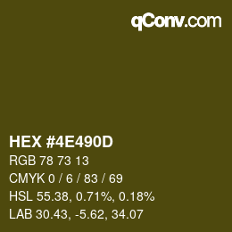 Color code: HEX #4E490D | qconv.com