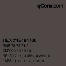 Color code: HEX #4E494700 | qconv.com