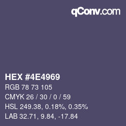 颜色代码: HEX #4E4969 | qconv.com