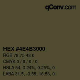 Color code: HEX #4E4B3000 | qconv.com