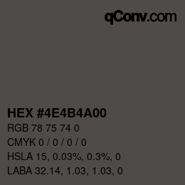 Color code: HEX #4E4B4A00 | qconv.com