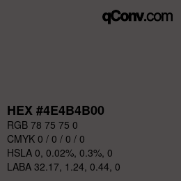Color code: HEX #4E4B4B00 | qconv.com