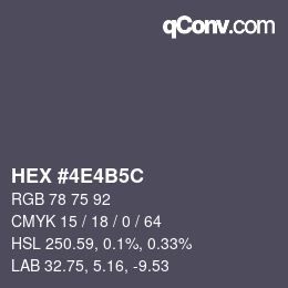 カラーコード: HEX #4E4B5C | qconv.com