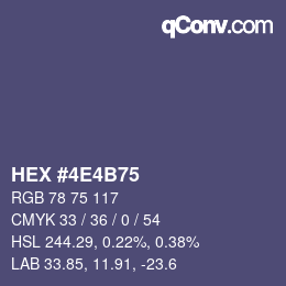 カラーコード: HEX #4E4B75 | qconv.com