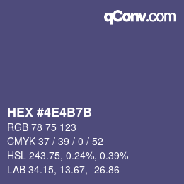 カラーコード: HEX #4E4B7B | qconv.com
