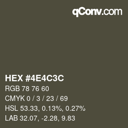 Color code: HEX #4E4C3C | qconv.com