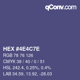 Color code: HEX #4E4C7E | qconv.com