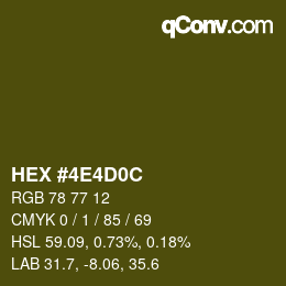 カラーコード: HEX #4E4D0C | qconv.com