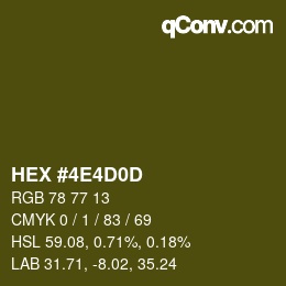 Color code: HEX #4E4D0D | qconv.com