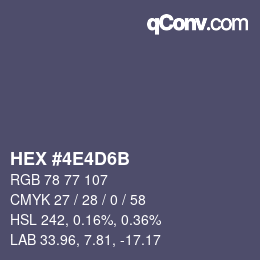 Color code: HEX #4E4D6B | qconv.com