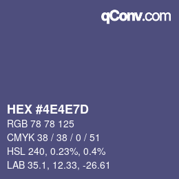 颜色代码: HEX #4E4E7D | qconv.com