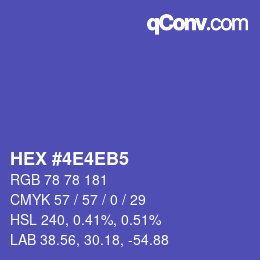 Color code: HEX #4E4EB5 | qconv.com