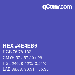 Color code: HEX #4E4EB6 | qconv.com