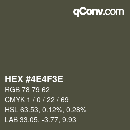 Color code: HEX #4E4F3E | qconv.com