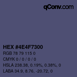 Farbcode: HEX #4E4F7300 | qconv.com
