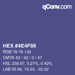 カラーコード: HEX #4E4F88 | qconv.com