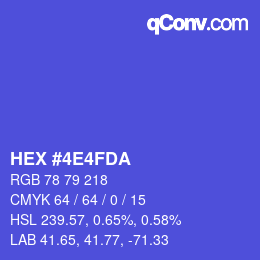 Color code: HEX #4E4FDA | qconv.com