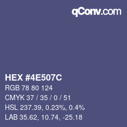 Color code: HEX #4E507C | qconv.com