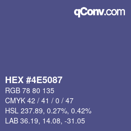 カラーコード: HEX #4E5087 | qconv.com