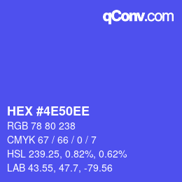 Color code: HEX #4E50EE | qconv.com