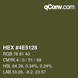 カラーコード: HEX #4E5128 | qconv.com