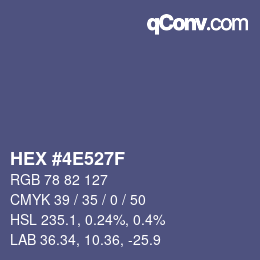 Color code: HEX #4E527F | qconv.com