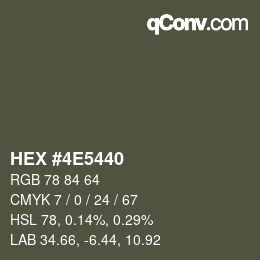 颜色代码: HEX #4E5440 | qconv.com