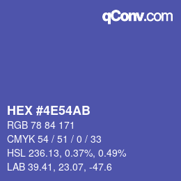 Color code: HEX #4E54AB | qconv.com