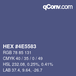 颜色代码: HEX #4E5583 | qconv.com
