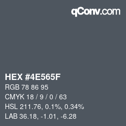 Color code: HEX #4E565F | qconv.com