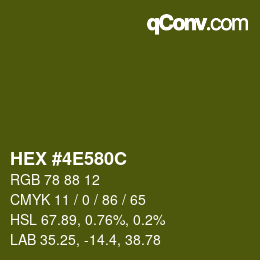 Color code: HEX #4E580C | qconv.com