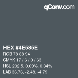 Código de color: HEX #4E585E | qconv.com