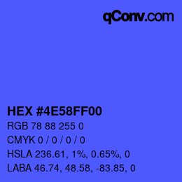 Color code: HEX #4E58FF00 | qconv.com