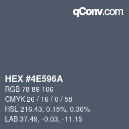 Color code: HEX #4E596A | qconv.com