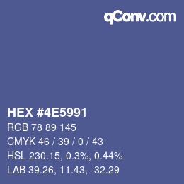 カラーコード: HEX #4E5991 | qconv.com