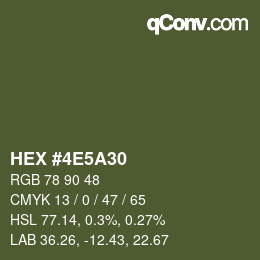 颜色代码: HEX #4E5A30 | qconv.com