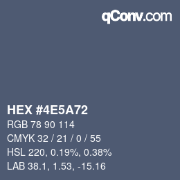 Color code: HEX #4E5A72 | qconv.com