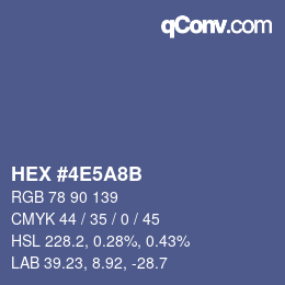 Color code: HEX #4E5A8B | qconv.com