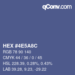 Color code: HEX #4E5A8C | qconv.com