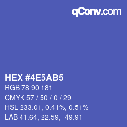 Color code: HEX #4E5AB5 | qconv.com