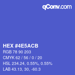カラーコード: HEX #4E5ACB | qconv.com