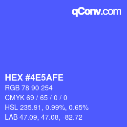 Color code: HEX #4E5AFE | qconv.com