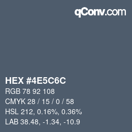 Color code: HEX #4E5C6C | qconv.com