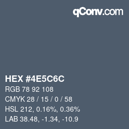 Código de color: HEX #4E5C6C | qconv.com