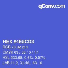 Color code: HEX #4E5CD3 | qconv.com