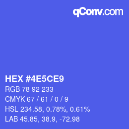 カラーコード: HEX #4E5CE9 | qconv.com