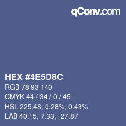 Color code: HEX #4E5D8C | qconv.com