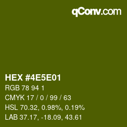 Farbcode: HEX #4E5E01 | qconv.com